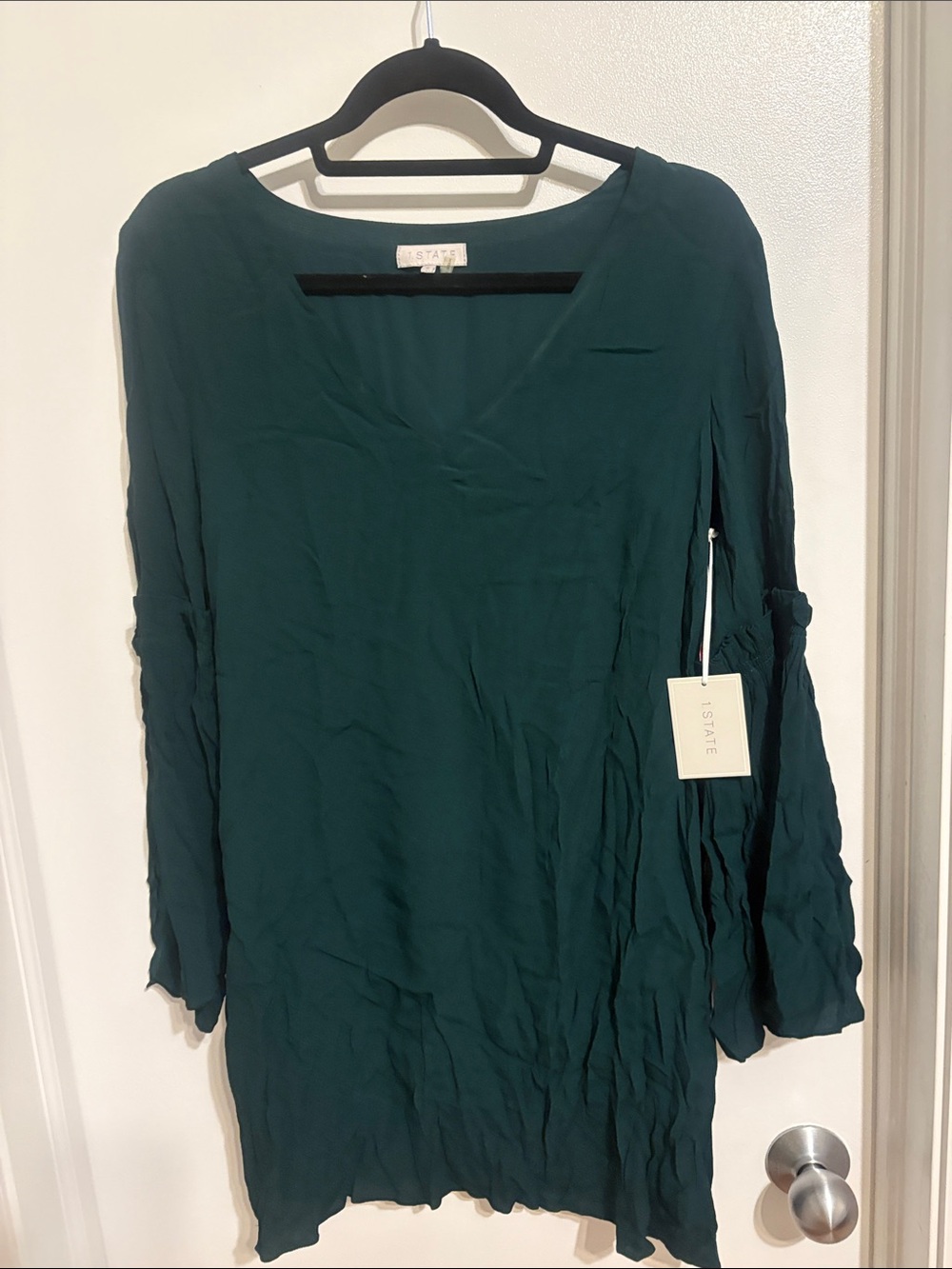 1. State Deep Teal V-Neck Long Sleeve Tunic